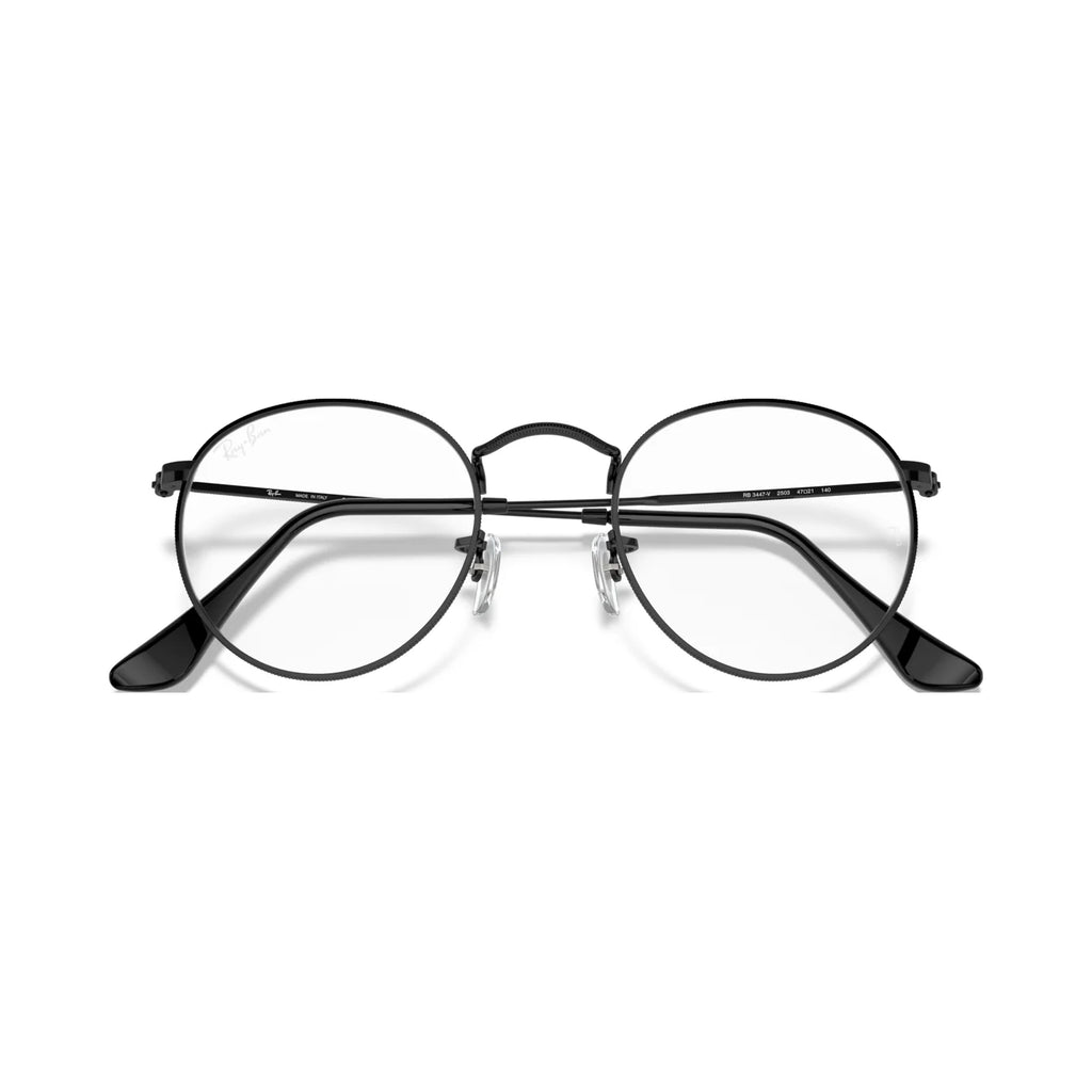 Armação graduada Ray-Ban RB3447V Round Metal Optics Preto