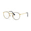 Armação graduada Ray-Ban RB3447V Round Metal Optics Preto sobre Dourado
