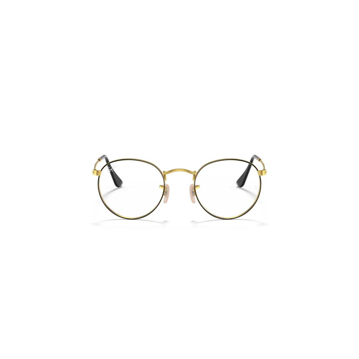 Armação graduada Ray-Ban RB3447V Round Metal Optics Preto sobre Dourado