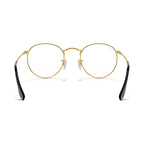 Armação graduada Ray-Ban RB3447V Round Metal Optics Preto sobre Dourado