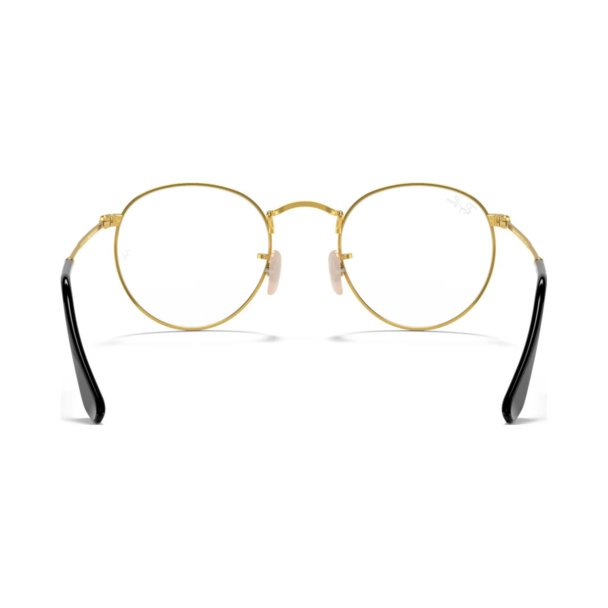 Armação graduada Ray-Ban RB3447V Round Metal Optics Preto sobre Dourado