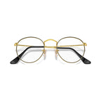 Armação graduada Ray-Ban RB3447V Round Metal Optics Preto sobre Dourado