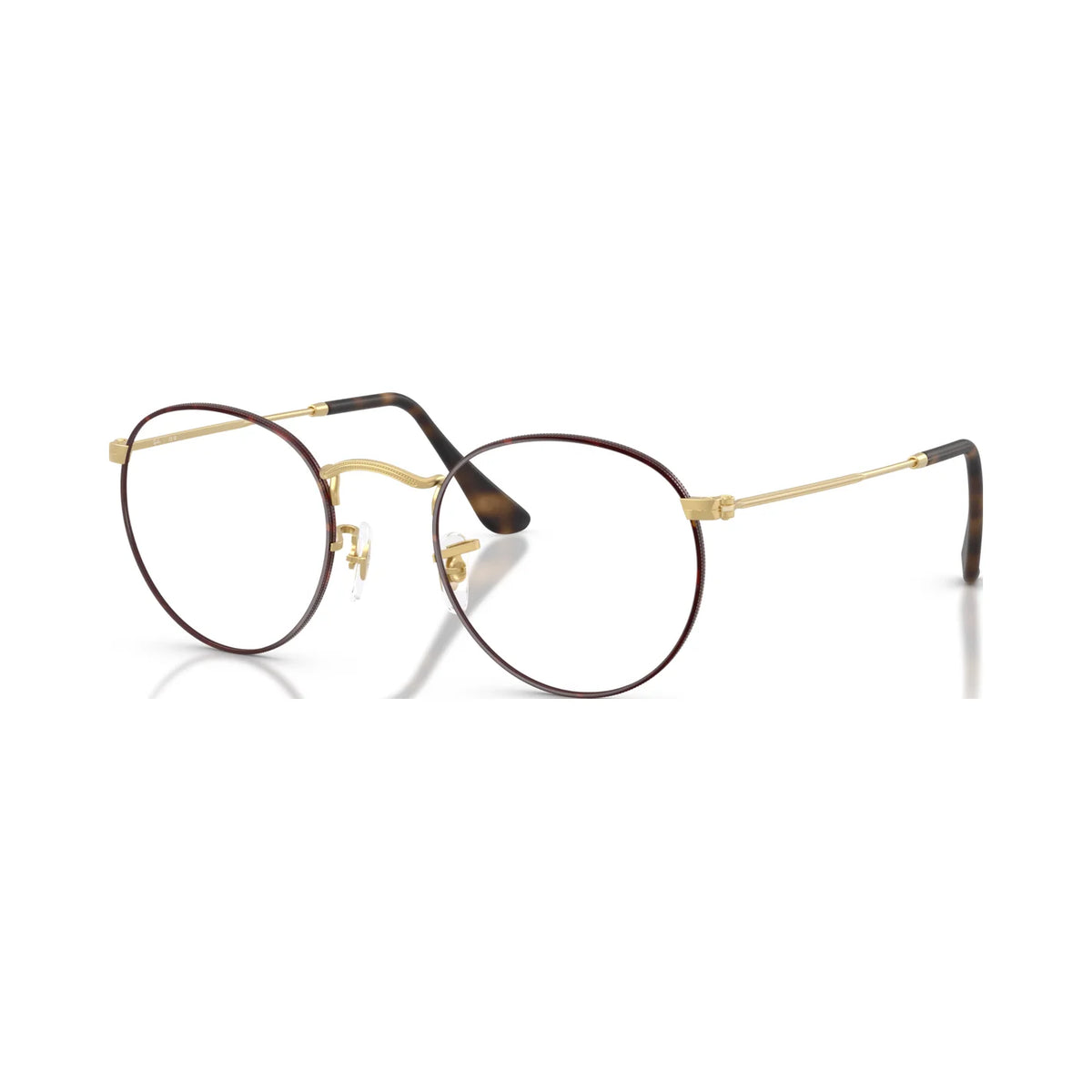 Armação graduada Ray-Ban RB3447V Round Metal Optics Mate Havana sobre Mate Arista Dourado
