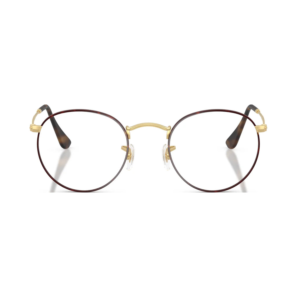 Armação graduada Ray-Ban RB3447V Round Metal Optics Mate Havana sobre Mate Arista Dourado