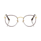 Armação graduada Ray-Ban RB3447V Round Metal Optics Mate Havana sobre Mate Arista Dourado