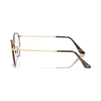 Armação graduada Ray-Ban RB3447V Round Metal Optics Mate Havana sobre Mate Arista Dourado