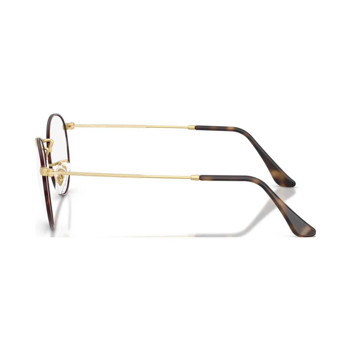 Armação graduada Ray-Ban RB3447V Round Metal Optics Mate Havana sobre Mate Arista Dourado