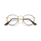 Armação graduada Ray-Ban RB3447V Round Metal Optics Mate Havana sobre Mate Arista Dourado
