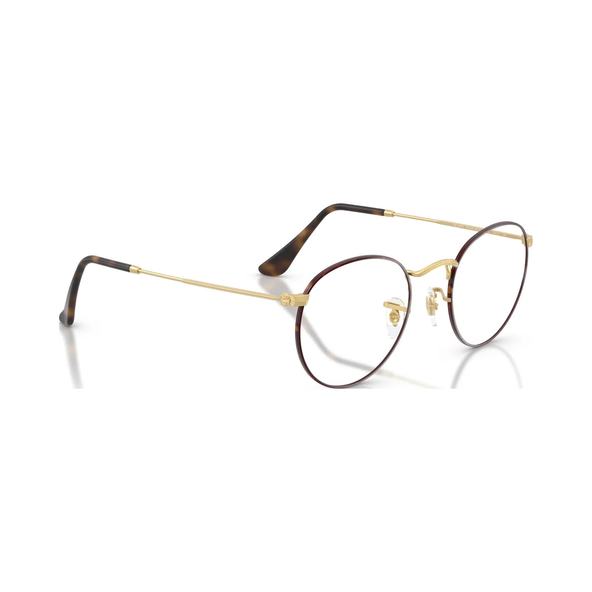 Armação graduada Ray-Ban RB3447V Round Metal Optics Mate Havana sobre Mate Arista Dourado