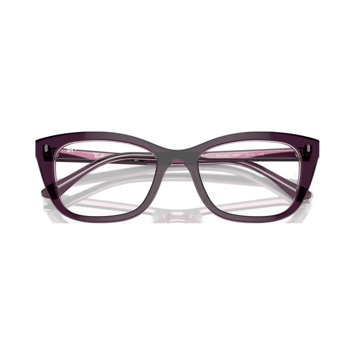 Armação graduada Ray-Ban RB5433 Violeta sobre Rosa Transparente